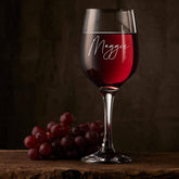 Personalised Any Name Script Font Engraved Wine Glass Gift