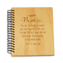Personalised Mum Sentiment Wooden Photo Album Engraved Gift
