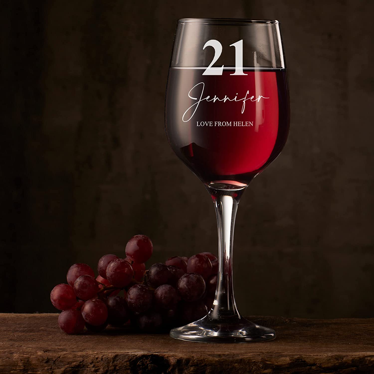 Personalised 21st Birthday Engraved Wine Glass Gift Name & Sentiment Personalised Wine Glasses ukgiftstoreonline