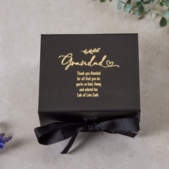 ukgiftstoreonline Personalised Grandad Black Gift Box With Gold Leaf
