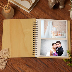 Personalised Wedding or Anniversary Wooden Photo Album Engraved Gift