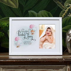Personalised Cute Baby Boy Photo Keepsake Frame With Air Balloon Theme Baby Boy Photo Frame ukgiftstoreonline