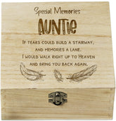 ukgiftstoreonline Auntie In Loving Memory Engraved Wooden Keepsake Box Gift