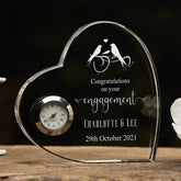 Engraved Heart Crystal Glass Clock Wedding Gift Or Wedding Present
