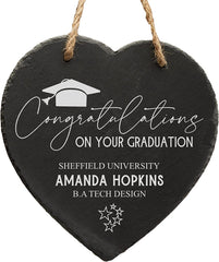 ukgiftstoreonline Personalised Graduation Congratulations Gift Slate Heart Engraved