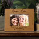 Personalised Best Grandma With Name Landscape Photo Frame Gift