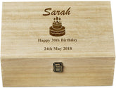 Personalised Large Birthday Memory Keepsake Box With Cake