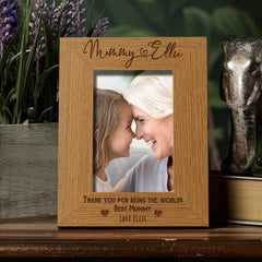 Personalised Best Mummy With Name Portrait Photo Frame Gift