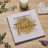 Personalised Large Linen 13th Birthday Photo Album With Gold Sparkles Design Personalised Photo Album ukgiftstoreonline