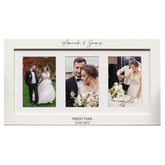 Personalised White Wooden Wedding Triple Photo 6 x 4 Frame Gift