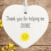 ukgiftstoreonline Teacher Gift thank you for helping me shine ceramic heart present