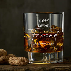 Engraved Friends Sentiment Whiskey Glass Gift Boxed
