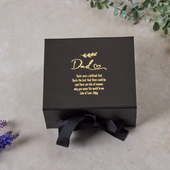 ukgiftstoreonline Personalised Dad Black Gift Box With Gold Leaf