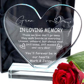 ukgiftstoreonline Personalised Gran In Loving Memory Remembrance Memorial Large Jade Glass Heart