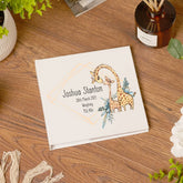 Personalised Baby Keepsake Photo Album With Giraffes personalised photo album ukgiftstoreonline
