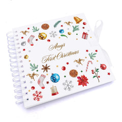 Personalised Baby's First Christmas Scrapbook Photo Album Decorative Design