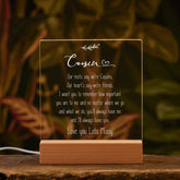 Personalised Cousin Sentiment LED Night Lamp Keepsake Gift
