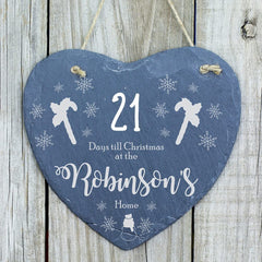 ukgiftstoreonline Personalised Large Days Till Christmas Countdown Slate