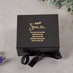 ukgiftstoreonline Personalised Son Black Gift Box With Gold Leaf