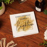 Personalised 18th Birthday Photo Album Gift With Gold Sparkles Design