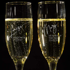 Bridesmaid Maid of Honour Gift Personalised Champagne Prosecco Flute Glass