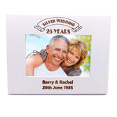 ukgiftstoreonline Personalised White Wooden Any Landmark Anniversary Photo Frame Gift
