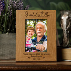 Personalised Best Grandad With Name Portrait Photo Frame Gift