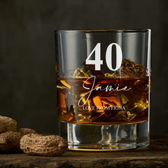 Engraved Personalised 40th Birthday Whiskey Glass Gift Boxed Personalised Whiskey Glass ukgiftstoreonline