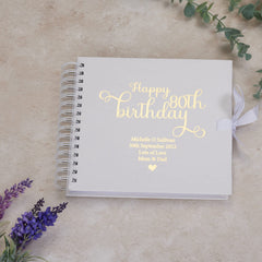 Personalised 80th Birthday Scrapbook Photo Album or Guest Book Gift