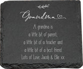 Personalised Grandma Sentiment Gift Slate Stone Drink Coaster