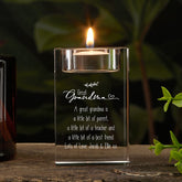 Personalised Great Grandma Tea Light Candle Holder With Sentiment