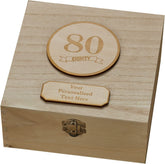 Personalised 80th Birthday Wooden Keepsake Box Gift