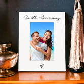 White 6x4 Portrait Picture Photo Frame 5th Anniversary Heart