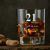 Engraved Personalised 21st Birthday Whiskey Glass Gift Boxed
