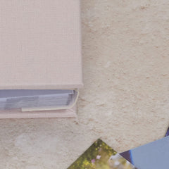 Personalised Baby Girl Light Pink Photo Album With Linen Cover