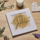 Personalised Large Linen 16th Birthday Photo Album With Gold Sparkles Design Personalised Photo Album ukgiftstoreonline