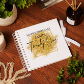 Personalised 21st Birthday Gift Scrapbook or Photo Album Gold Sparkles