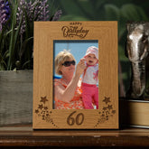 Happy 60th Birthday Portrait Photo Frame Star Design Gift