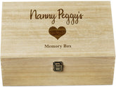 Personalised Large Wooden Memory Keepsake Box Love Heart Design