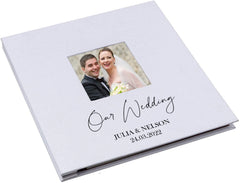 Personalised Self Adhesive Hardcover Large Linen Wedding Photo Album personalised photo album ukgiftstoreonline