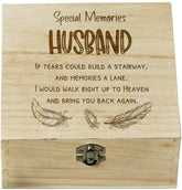 ukgiftstoreonline Husband In Loving Memory Engraved Wooden Keepsake Box Gift