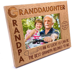 ukgiftstoreonline Grandpa and Granddaughter Wooden Photo Frame Gift
