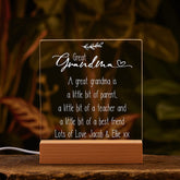 Personalised Great Grandma Sentiment LED Night Lamp Keepsake