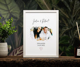 Personalised watercolour Engagement Photo Framed Picture Keepsake C170-11