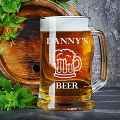 Personalised Any Name Pint Beer Tankard Glass Gift