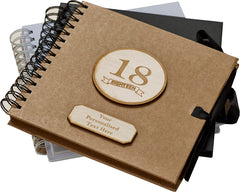 Personalised 18th Birthday Scrapbook Photo album Wooden Engraving Choice Of Colours