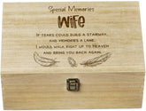 Wife Remembrance Large Wooden Memory Keepsake Box Gift