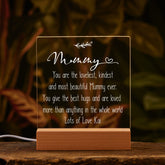 Personalised Mummy Sentiment LED Night Lamp Keepsake Gift