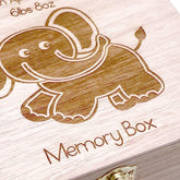 ukgiftstoreonline Personalised Elephant Design Baby Wooden Keepsake Memories Box Gift