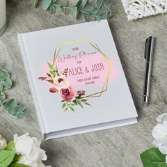 Personalised Wedding Planner Book Engagement Gift With Floral Gold Design